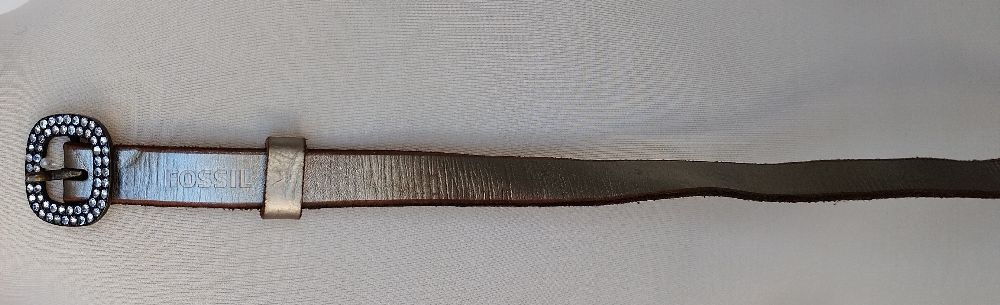 ceinture cuir fossil doré 