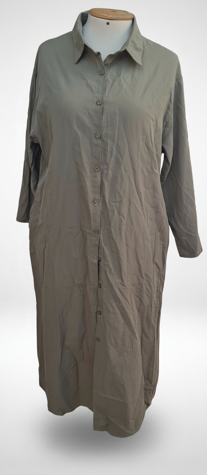 Robe chemise vert kaki