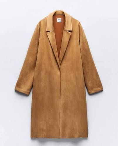 Veste longue daim zara