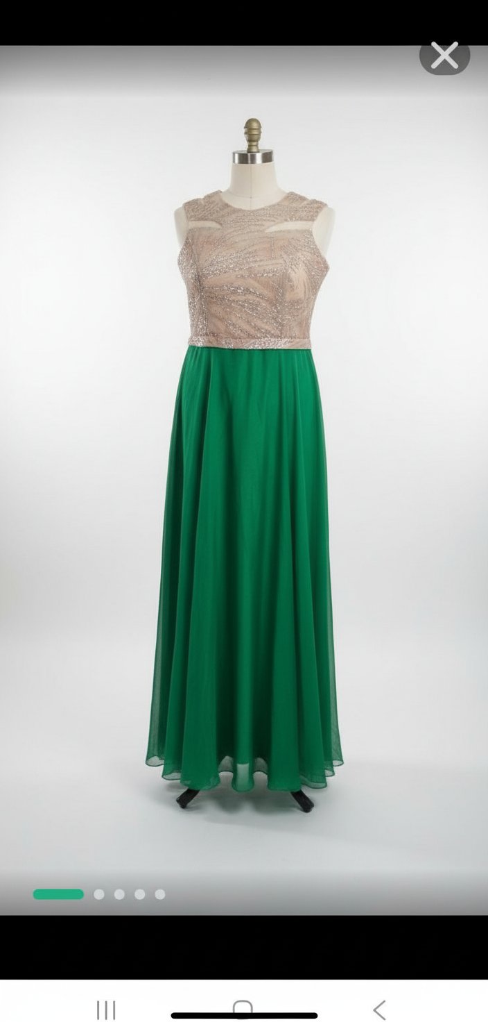 Robe soirée vert doré