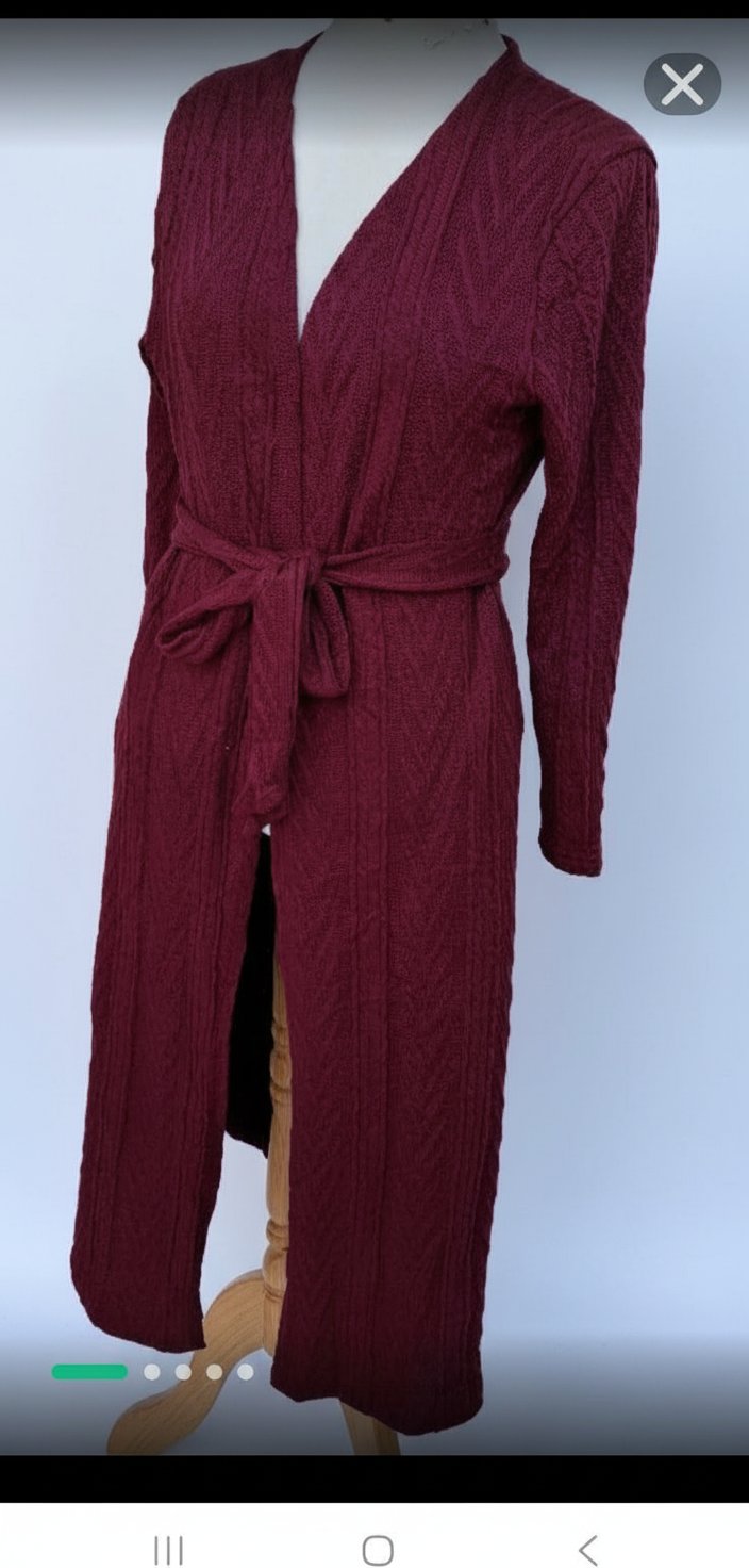 Gilet longue bordeaux 
