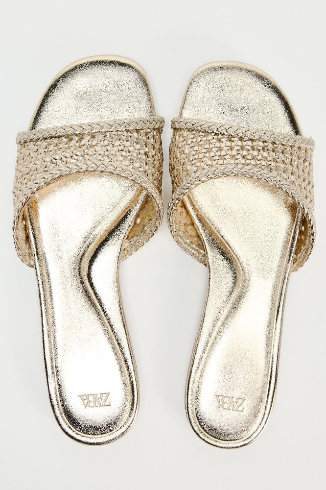 mules doré Zara