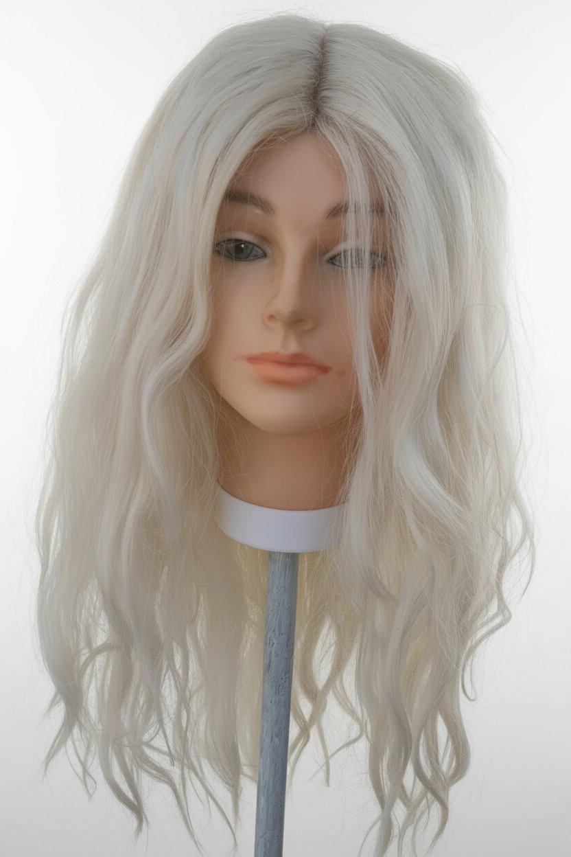 Perruque blond ondulé 