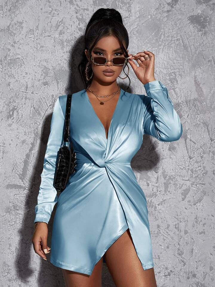 robe satin moulante shein
