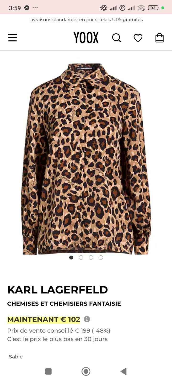 Chemise léopard Karl Lagerfeld 