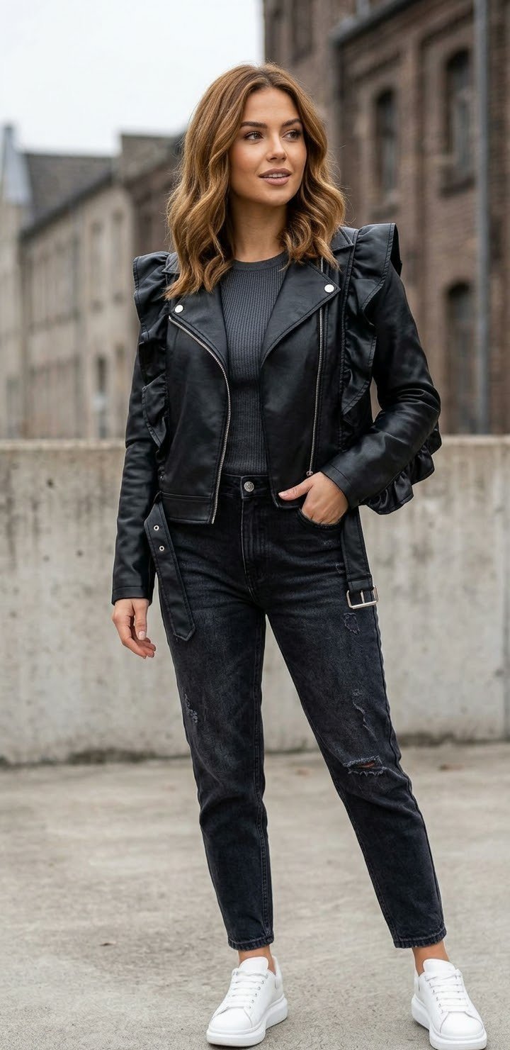 Veste en similicuir taille L 