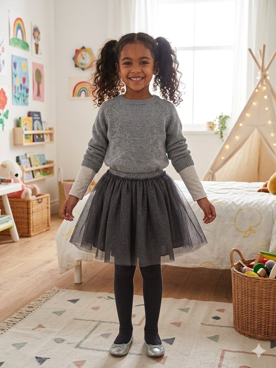 Jupe h&m gris argenté taille 6/8ans