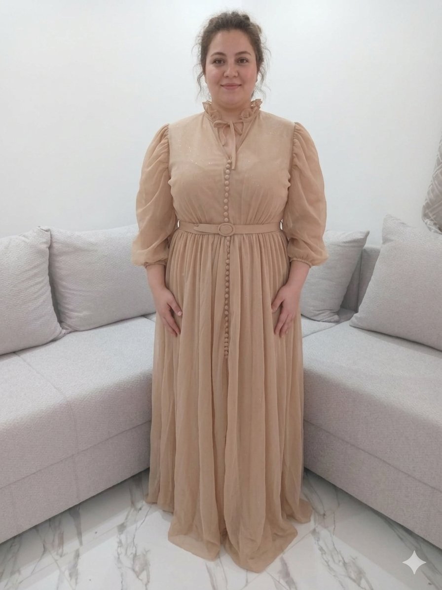 Robe soirée style caftan avec ceinture taille 44 46