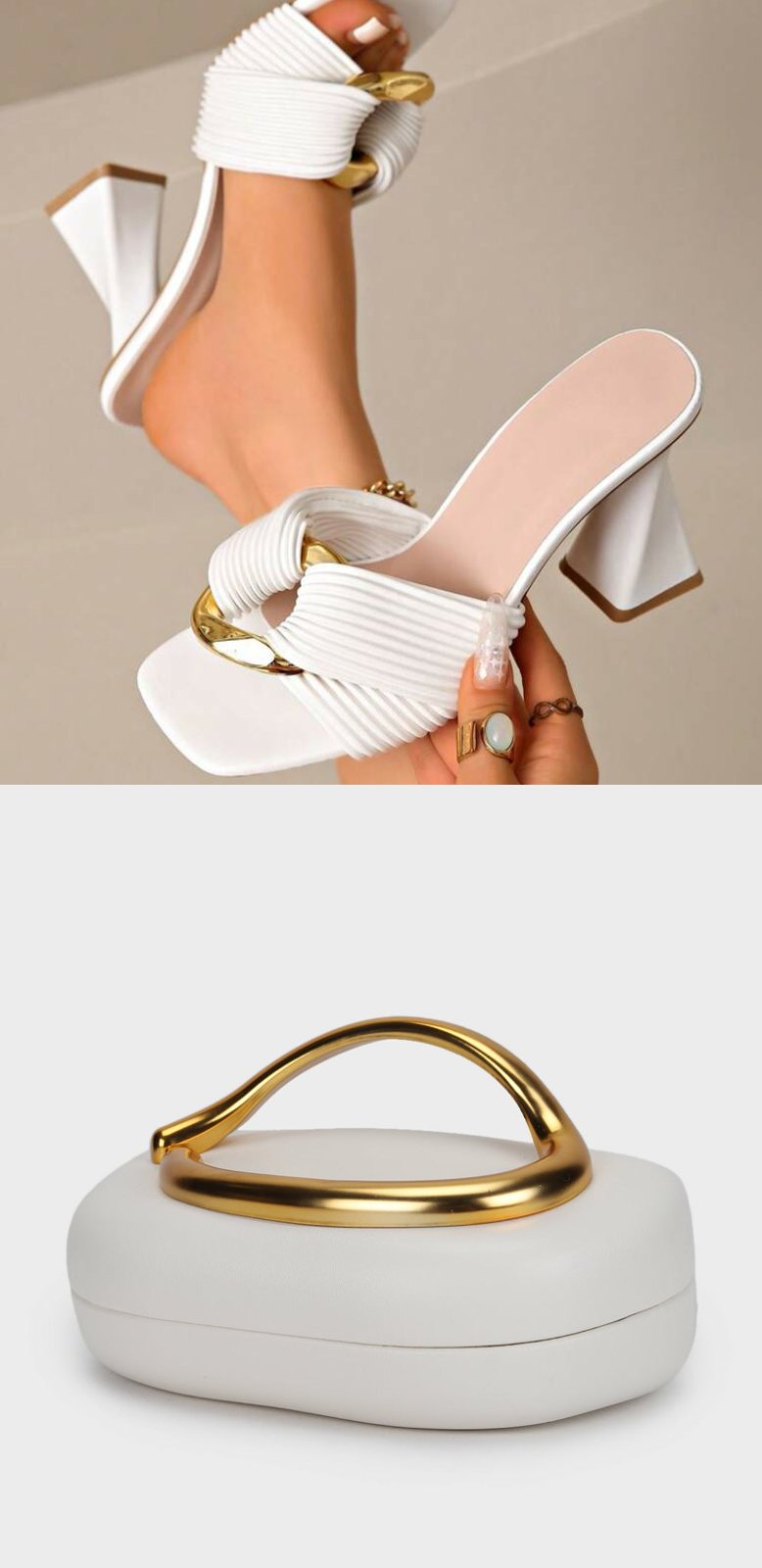 Lots mules pointure 40 et pochettes blanches shein neufs 