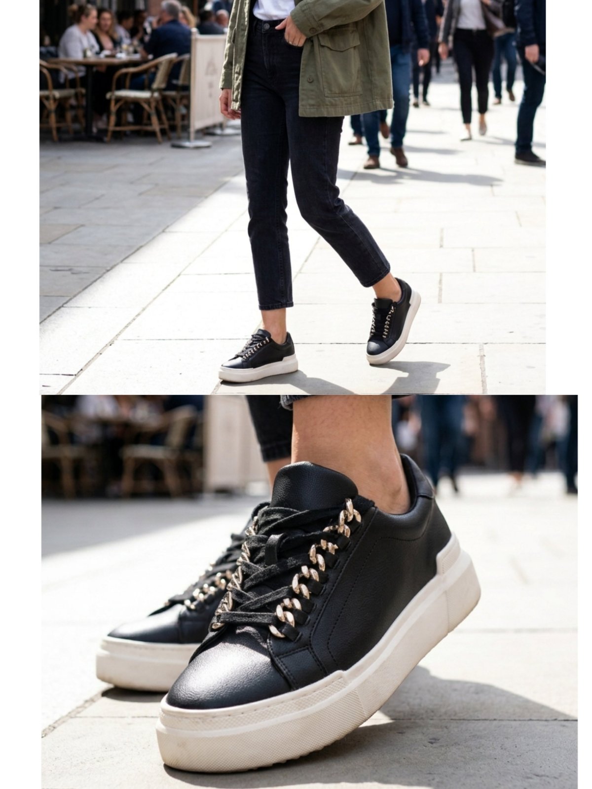 Baskets noirs Platform importé pointure 36 