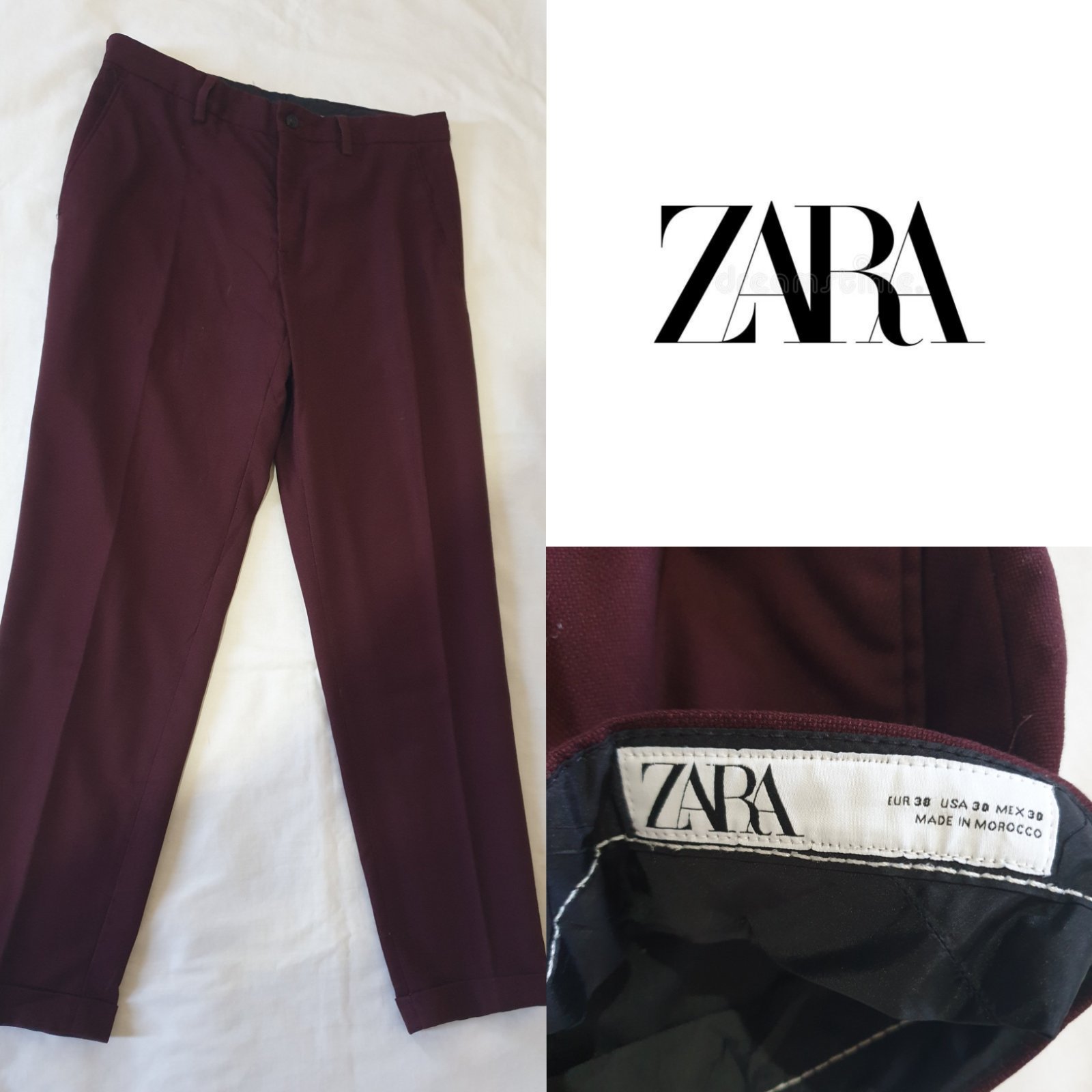 Pantalon zara bordeaux taille 38