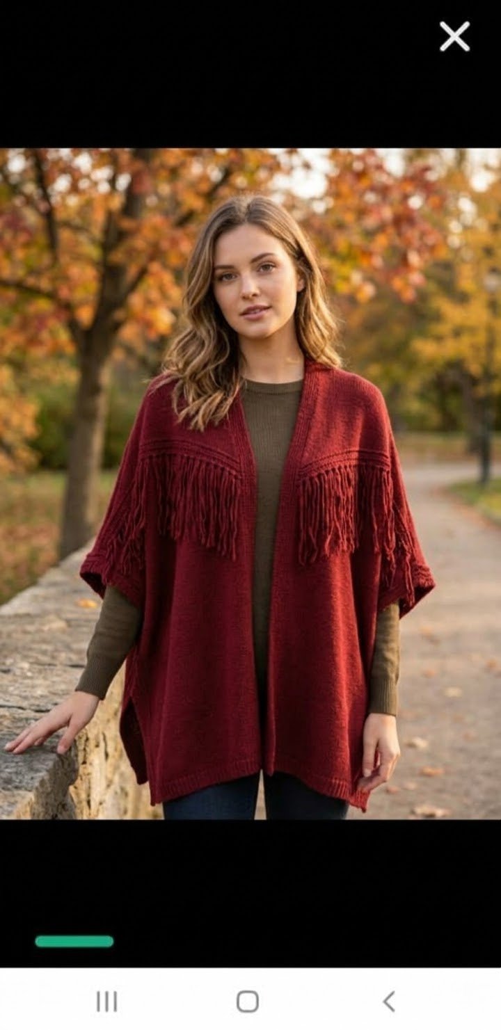 Cape rouge bordeaux en laine nawara