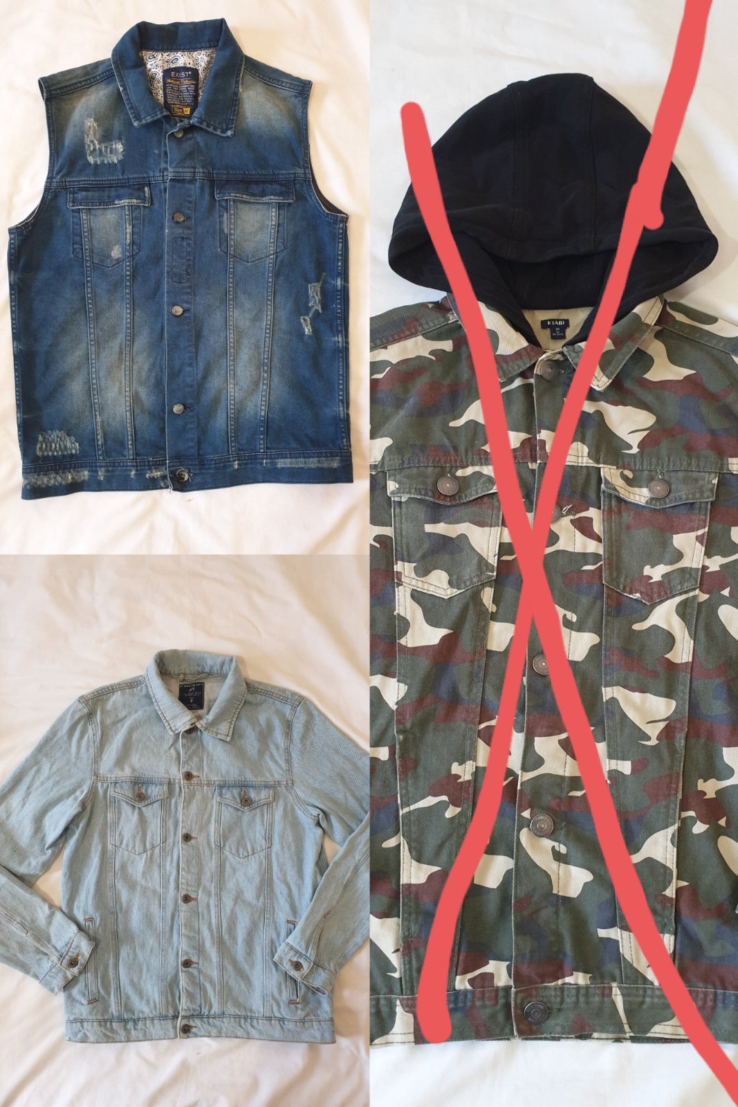 Lots 3 vestes en jeans kiabi ha exist taille M