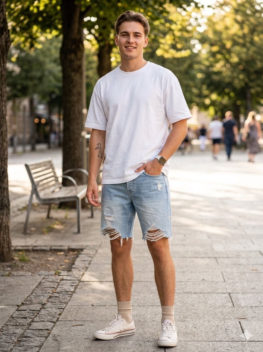 Short h&m en jeans bleu clair taille 38 40 