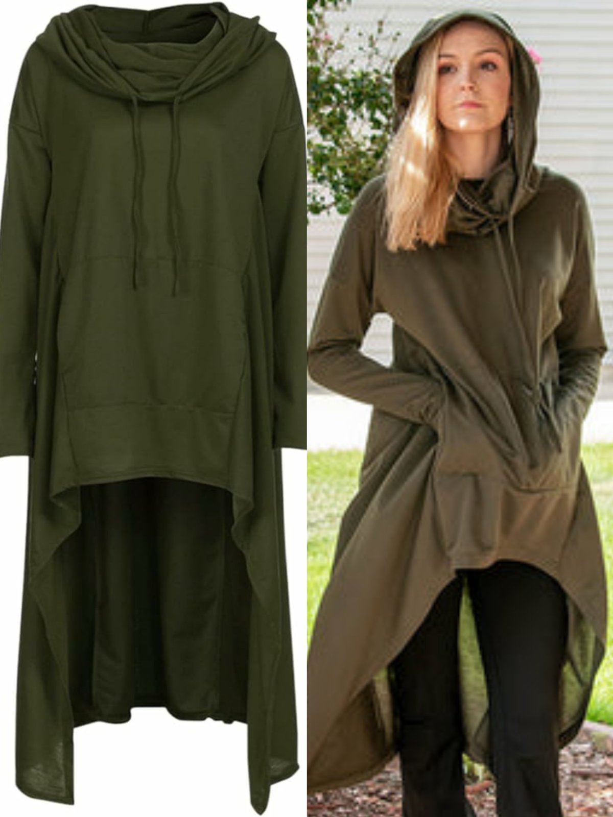 Pull cache col vert militaire taille S