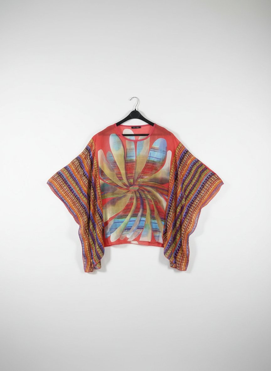Chemisier papillon fleuri taille unique 