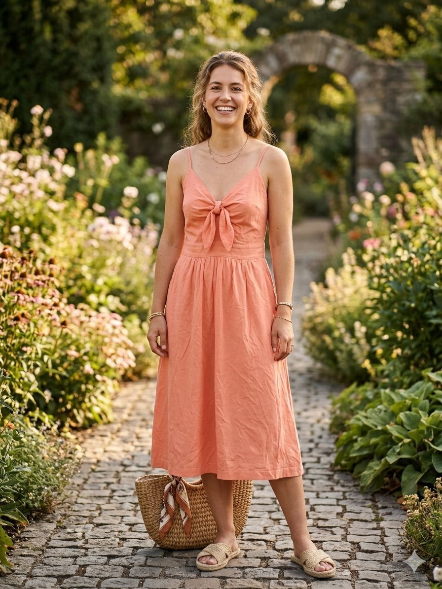 Robe corail bretelle avec epouches HA taille M