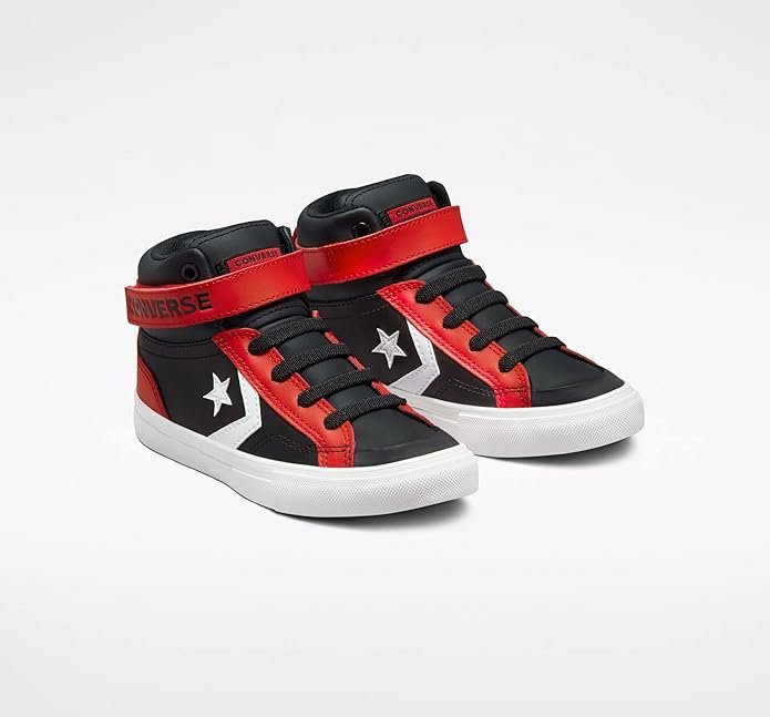 Baskets montantes en cuir Converse Pro Blaze Strap Varsity pour enfant, de couleur noire et rouge pointure 36