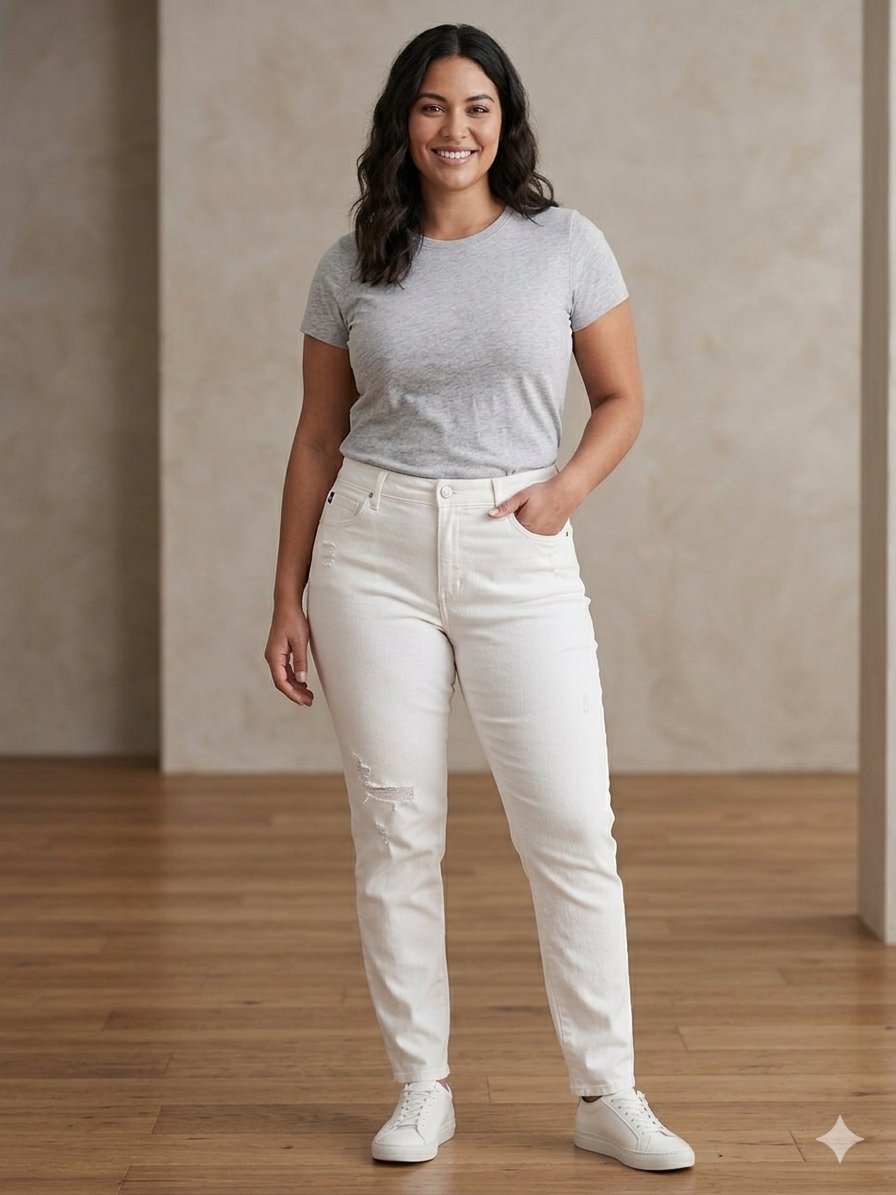Pantalon blanc en jeans taille 46