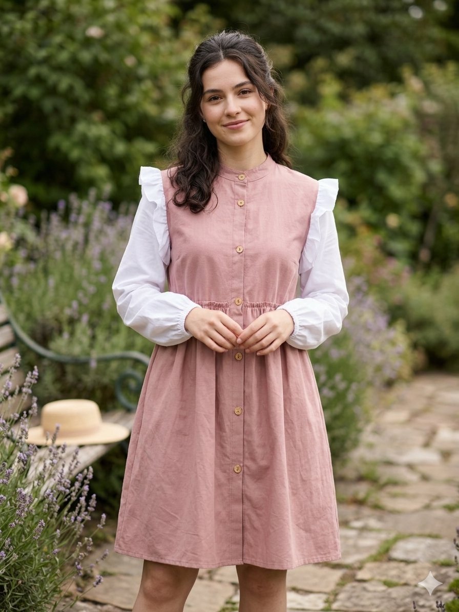 Chemise rose poudré et blanche taille 40