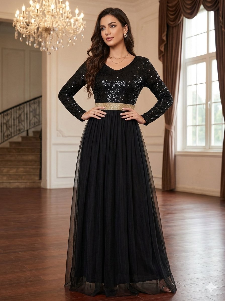 Robe soirée noire taille L