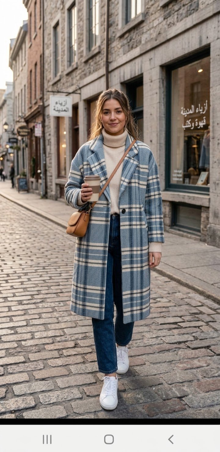 Manteau carreaux taille unique
