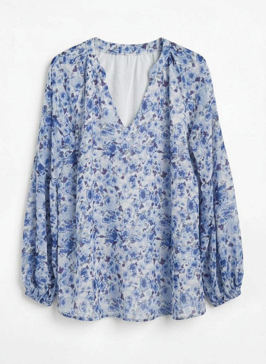 Blouse Floral Bleu