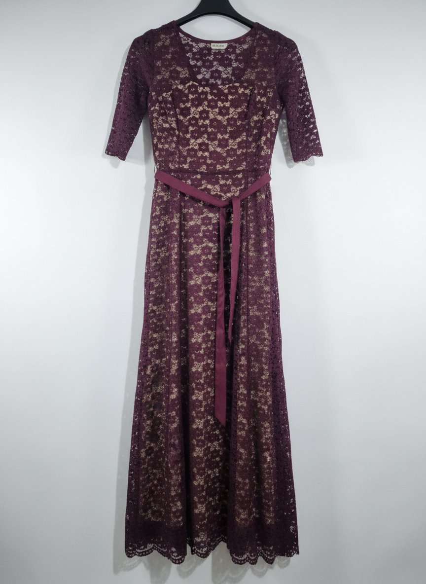 ​Robe de Soirée en Dentelle Bordeaux / Prune 