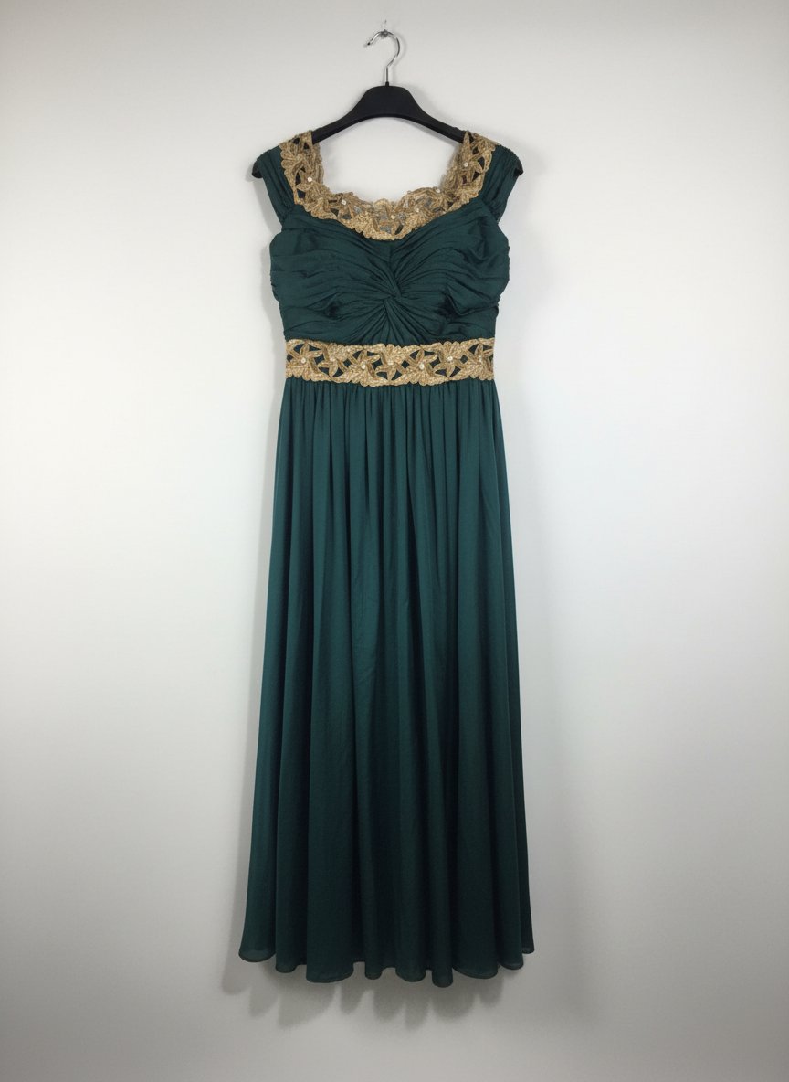​Robe de Soirée Éléganter eDressit – Vert Émeraude & Doré 
