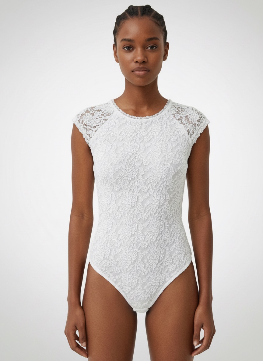 White bodysuit dentelle