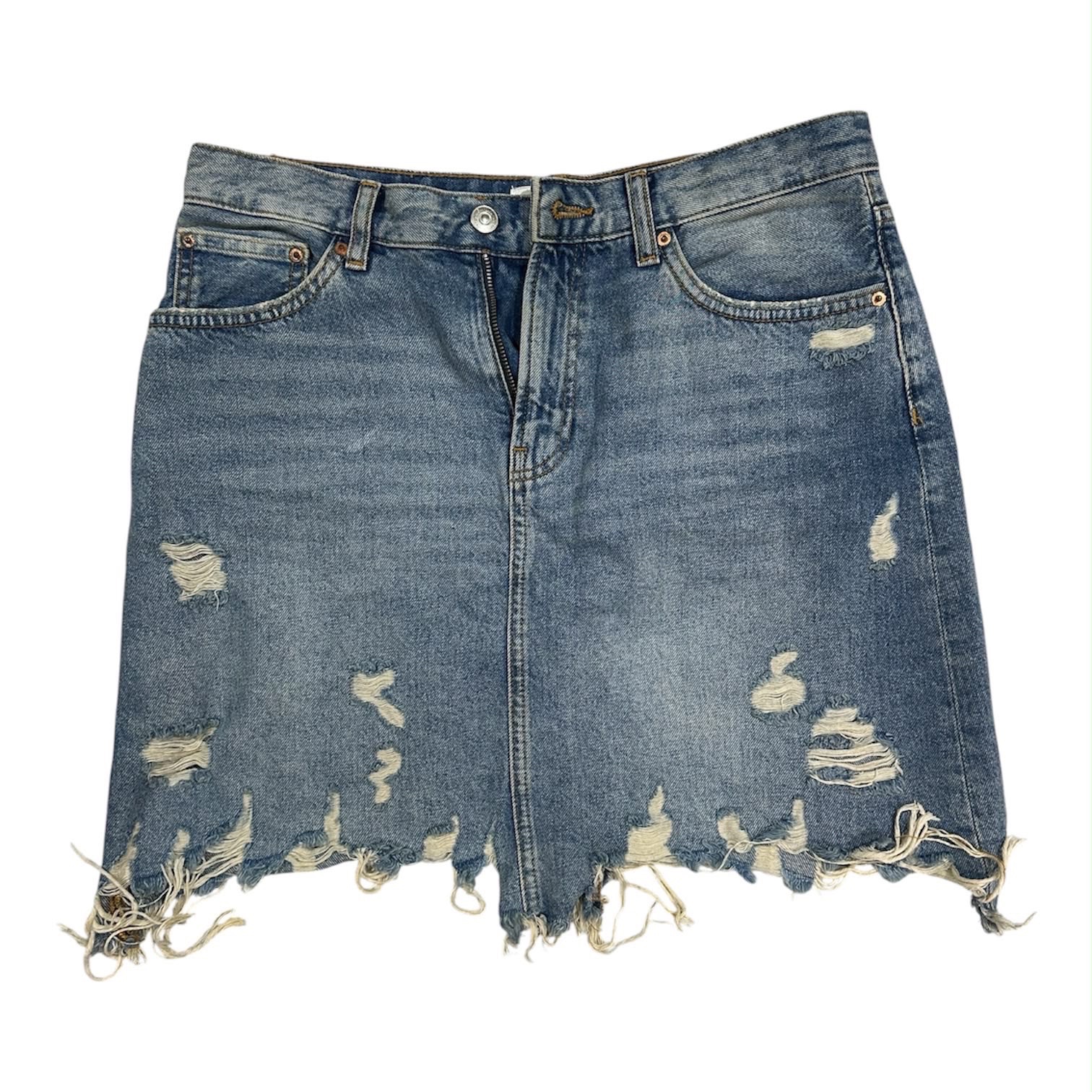 Jupe en jean mini ultra-destroy