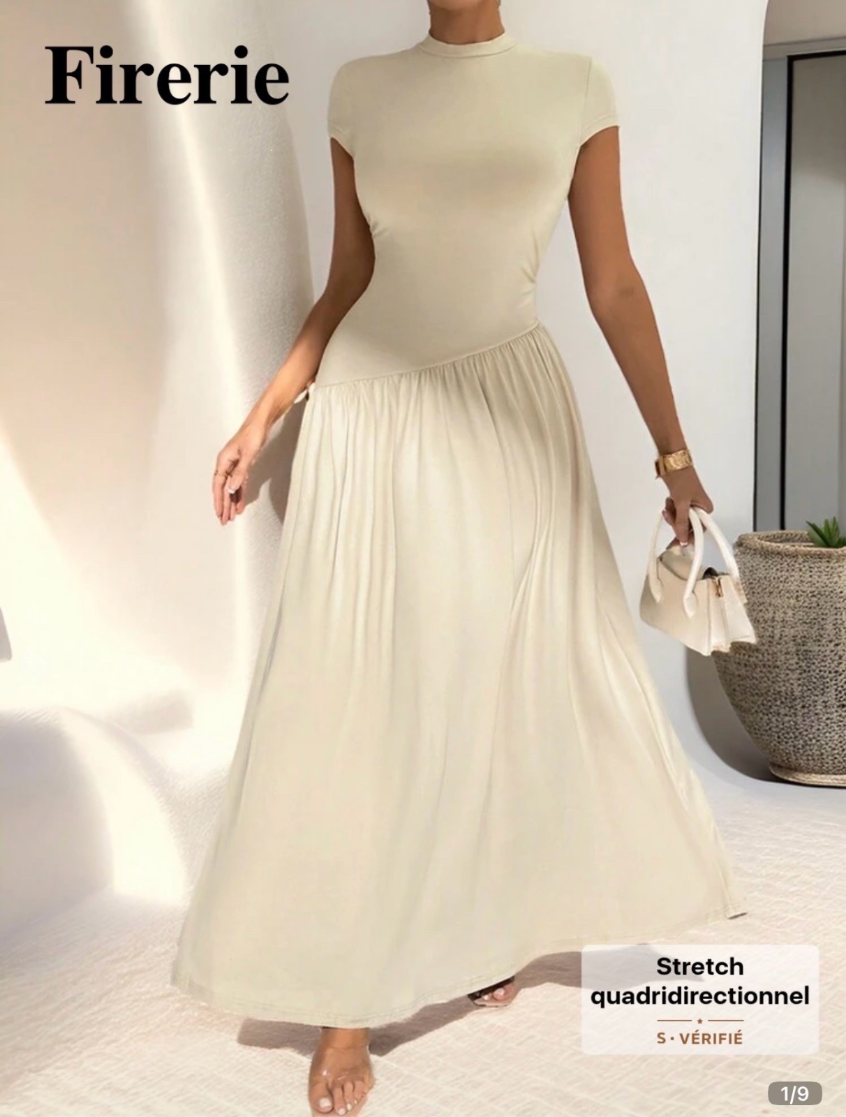 Robe beige maxi 