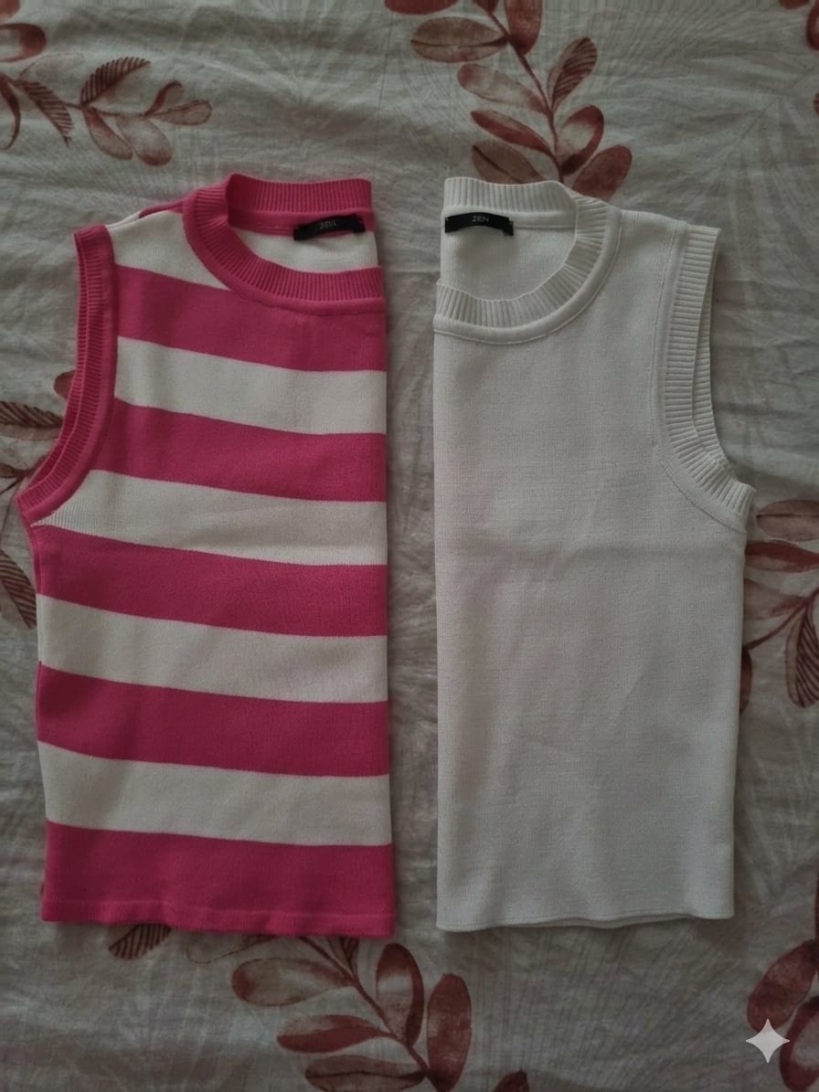 Lot de 2 Crop tops en maille