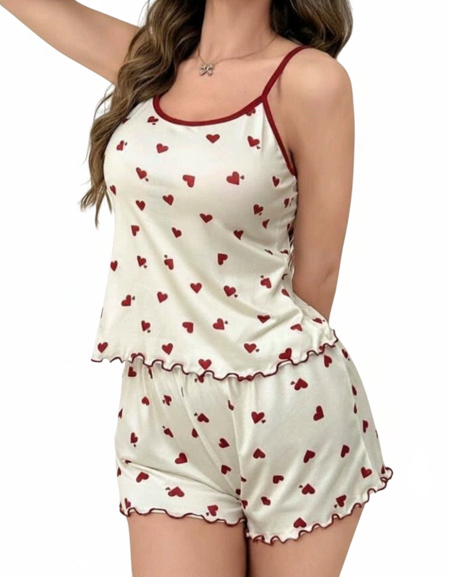 Pyjama NEUF 2 pieces très comfortable motif cœurs 