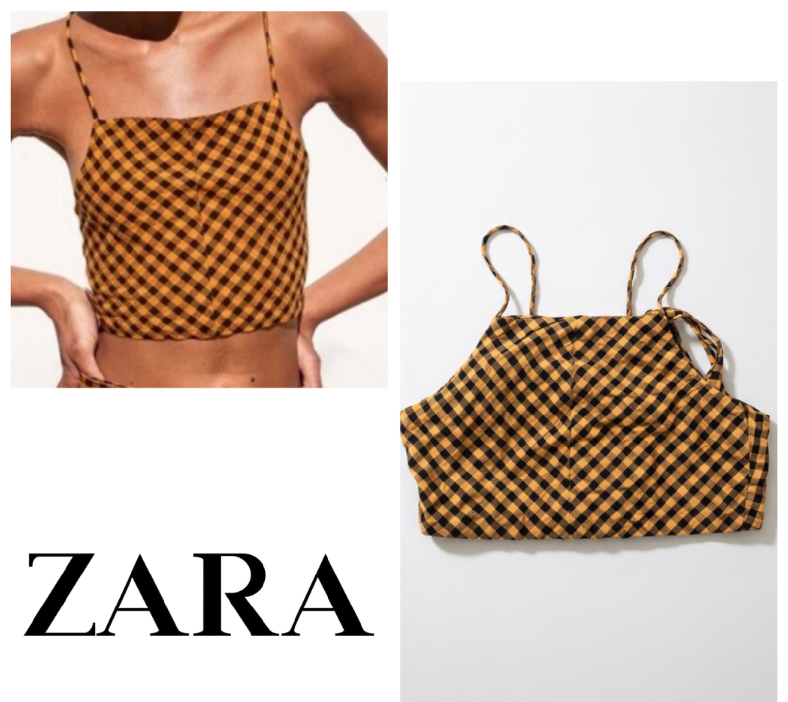 Joli crop Top ZARA carreaux