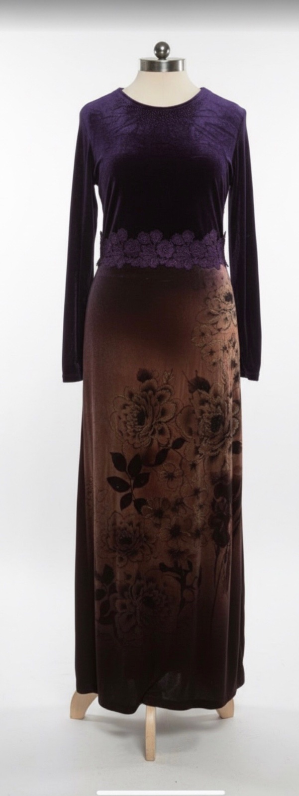 Robe longue en velours de soie tlabbis 38/40/42 écart 💜💜
