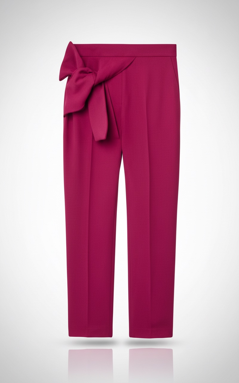 Pantacourt fuschia tres élegant taille haut