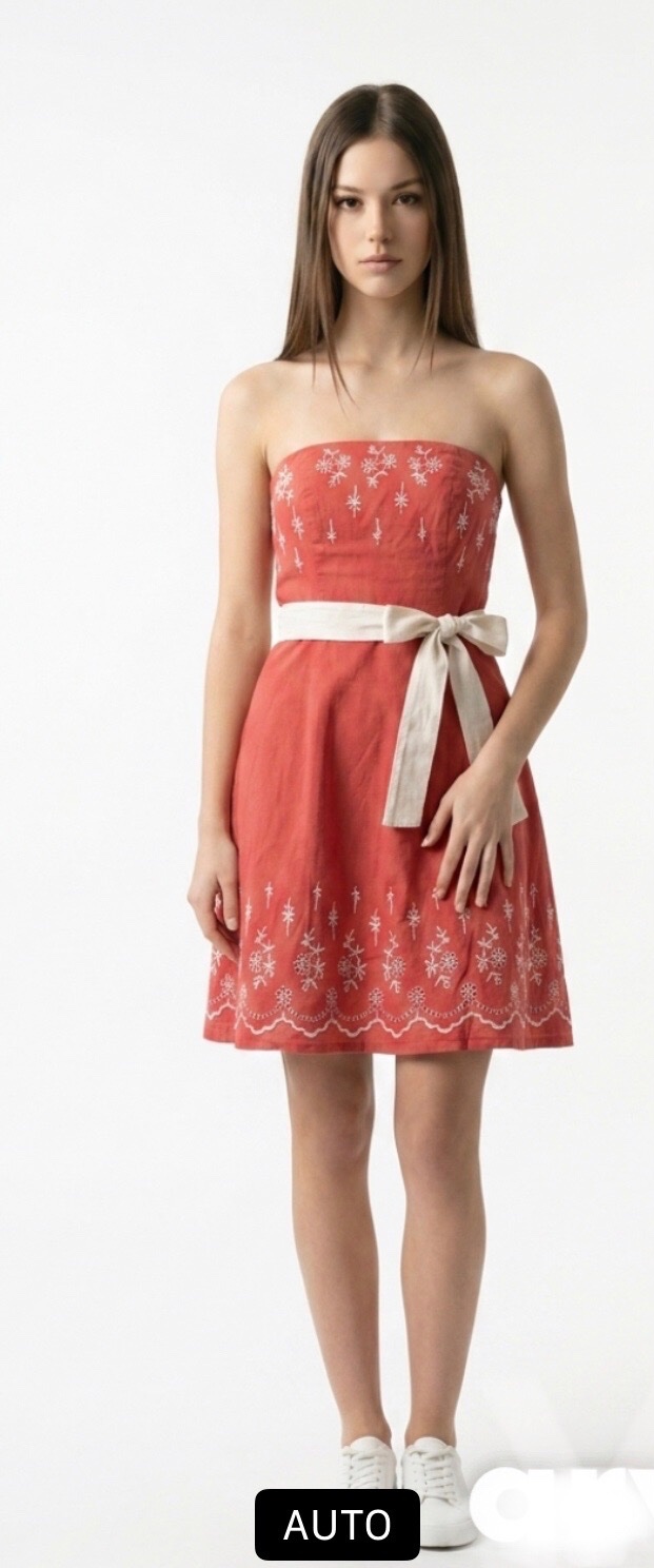 Robe bustuer  corail brodéé