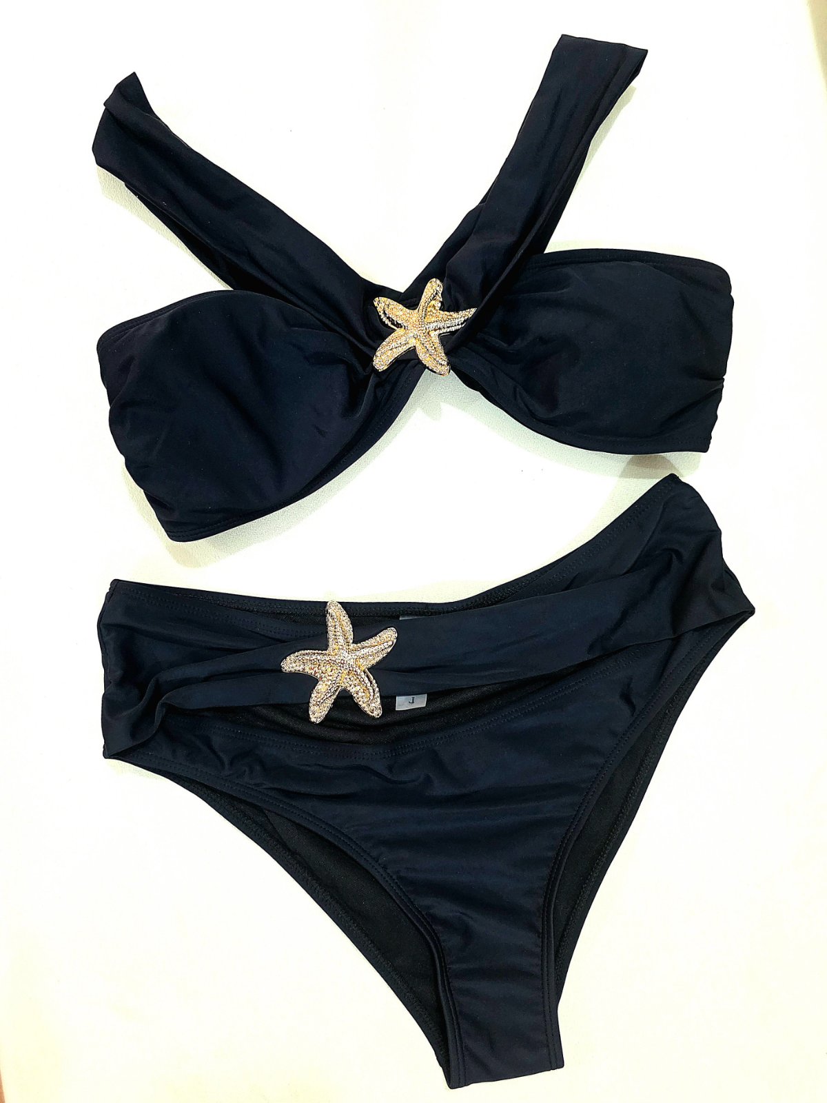 Black bikini set with starfish design