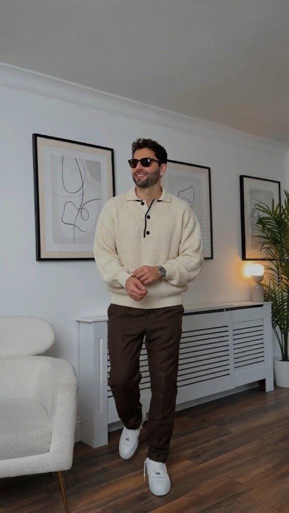 Pull en maille beige 
