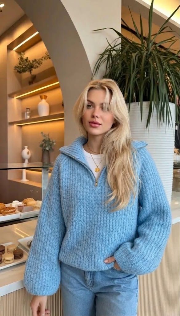 Pul en maille Col zippé asos