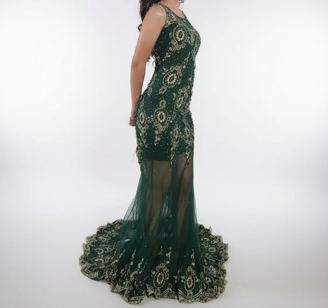 Robe soirée vert taille 36/38