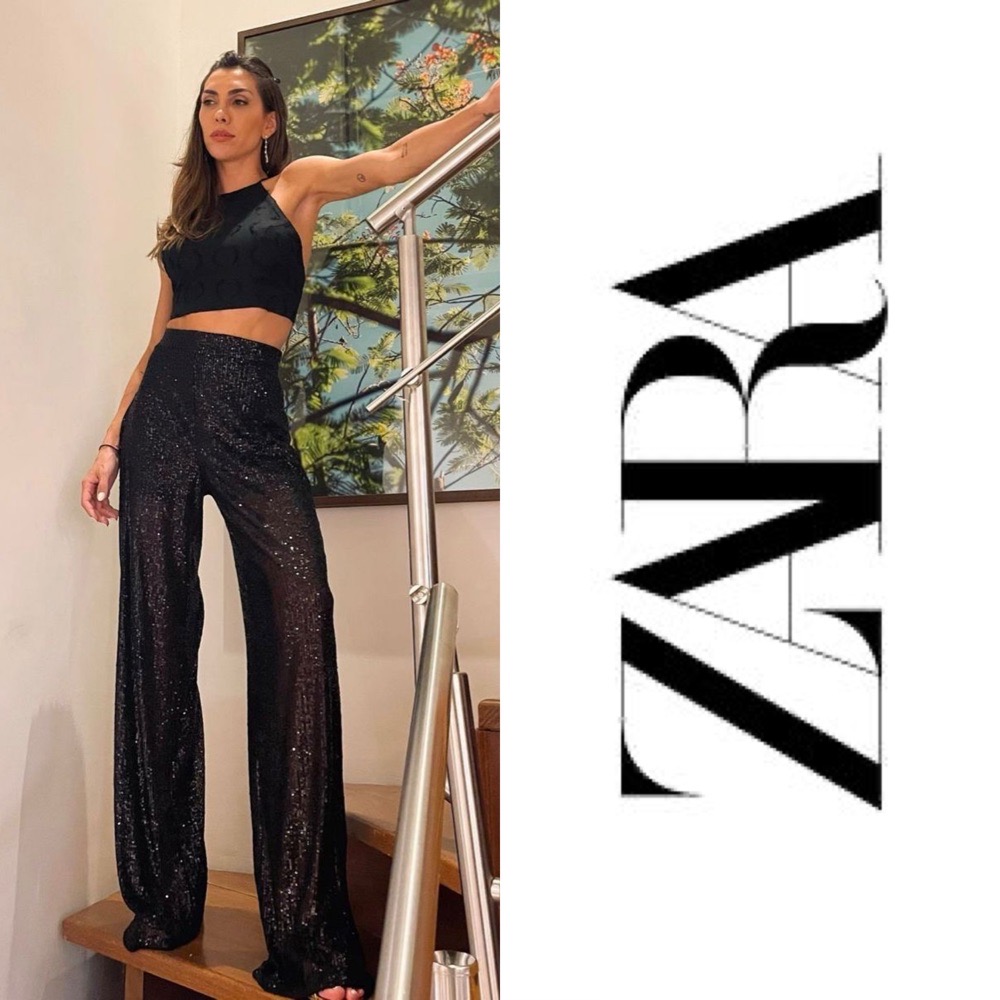 ZARA sparkle mesh pants UKL