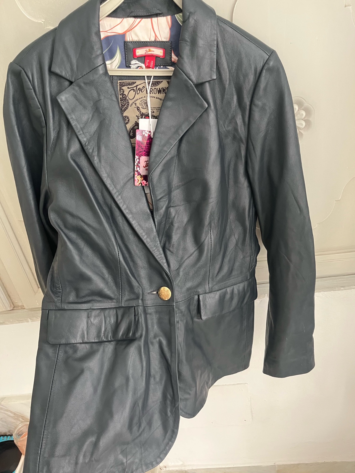 Veste noir en cuire veritable