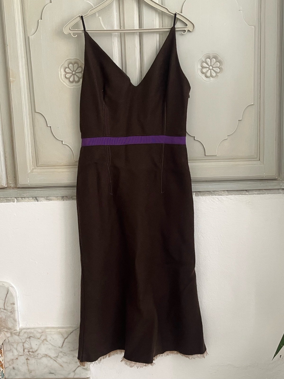 Robe prada marron en laine