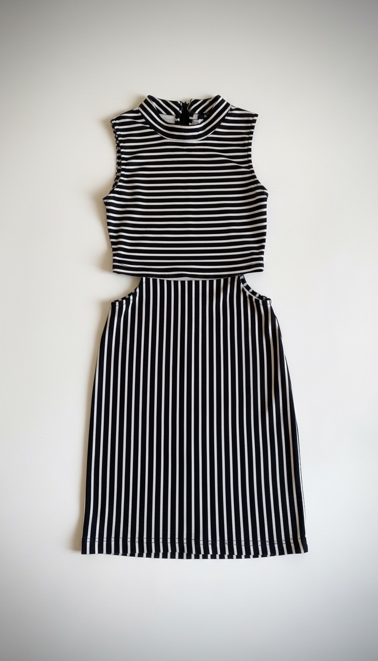 Robe Jennyfer rayée noir et blanc 