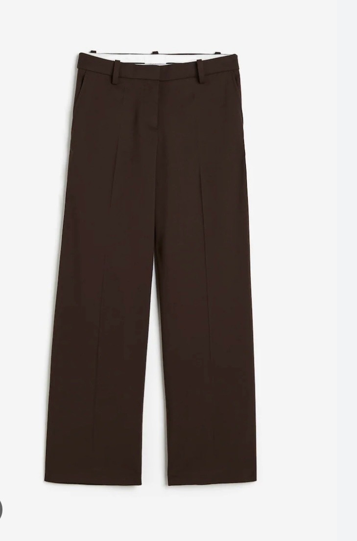 Pantalon maron foncé large 