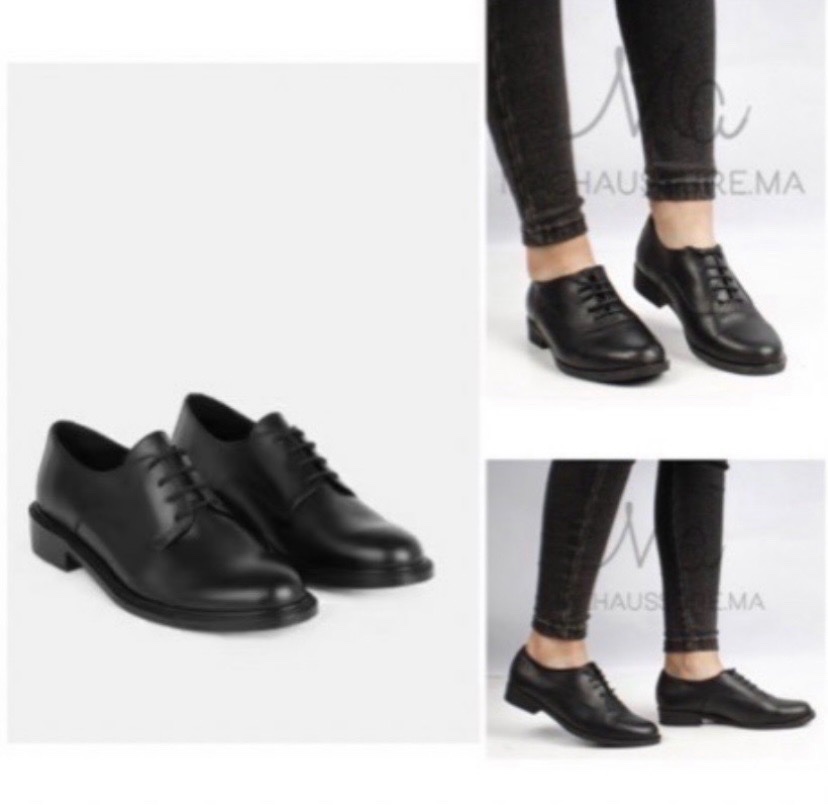 Derbies noir en cuir