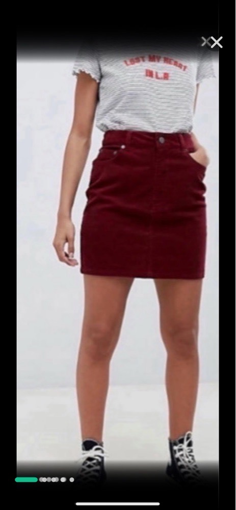 Jupe tommy velour authentique rouge bordeaux