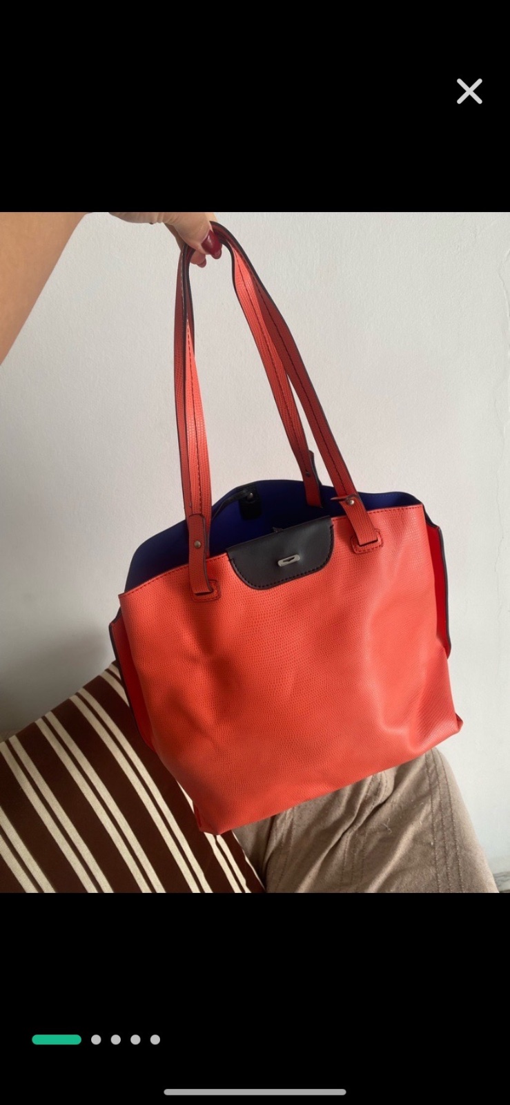 Sac corail avec pochette